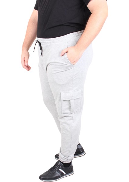 Büyük Beden Erkek Düz Komando Eşofman Altı 22520 Grı Melanj