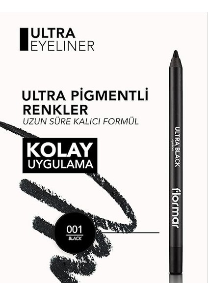 Yüksek Pigmentli & Mat Bitişli 001 Black Jel Eyeliner fırsatları