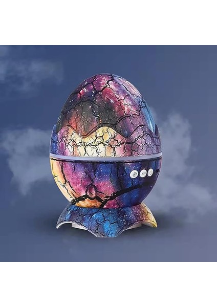 Dinozor Yumurtası Gece Masa Lambası Bluetooth Hoparlör LED Lamba Galaxy Projektör LED Işık Yatak Odası Iç Mekan Aydınlatma Dekoratif Işık 16CM x 12CM K890 Mor fiyatları