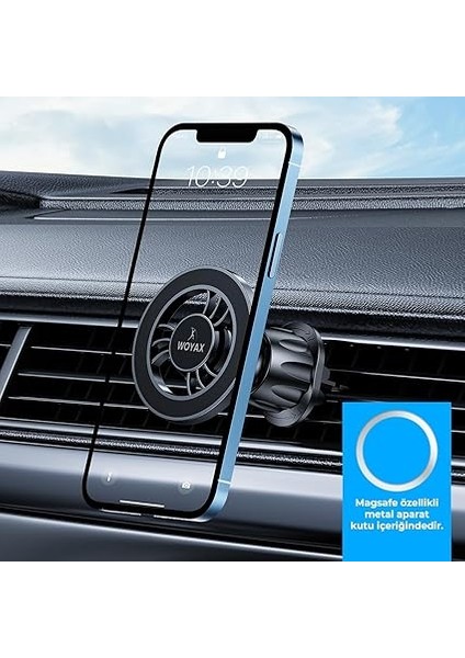 By Deji Güçlü Mıknatıslı Kancalı Araç Içi Telefon Tutucu - Magsafe iPhone ile Uyumlu Havalandırma Için indirimleri