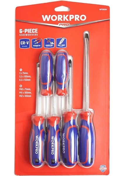 WP200504 6 Parça Profesyonel Cr-V Manyetik Tornavida Seti indirimleri