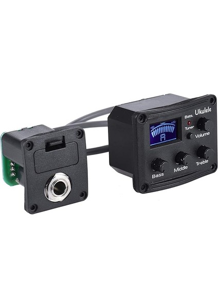 Ukelele Uke Piezo Pikap Preamp 3 Bantlı Eq Ekolayzer Tuner Sistemi, LCD Ekranlı