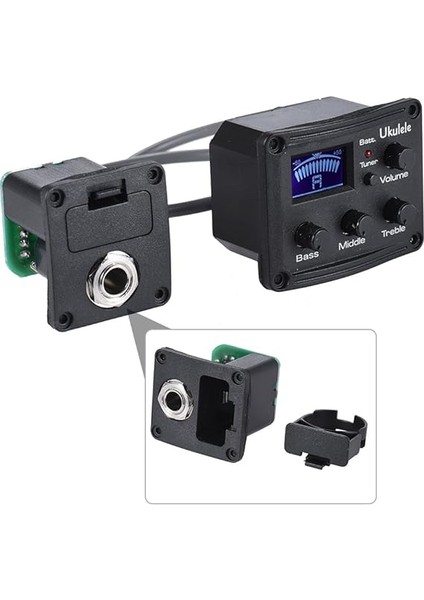 Ukelele Uke Piezo Pikap Preamp 3 Bantlı Eq Ekolayzer Tuner Sistemi, LCD Ekranlı fırsatları