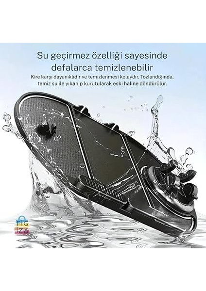 Araç Içi Kaydırmaz Telefon Tutucu ve Torpido Düzenleyici – Numara Göstergeli, 360° Dönebilen, Çok Fonksiyonlu Kaymaz Silikon Mat – 25X18 Cm, Siyah modelleri