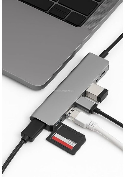 8’i 1 Arada Type-C Hub Çoklu Dönüştürücü USB 3.0 4K HDMI RJ45 Ethernet 87W Pd Şarj Sd Tf Kart Okuyucu Macbook Laptop Tablet Uyumlu Hızlı Veri Aktarımı Taşınabilir Adaptör fiyatları