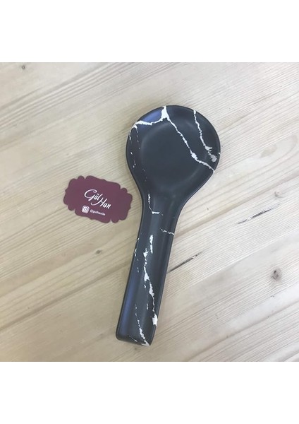 Mat Siyah Mermer Desen Kirli Kaşıklık
