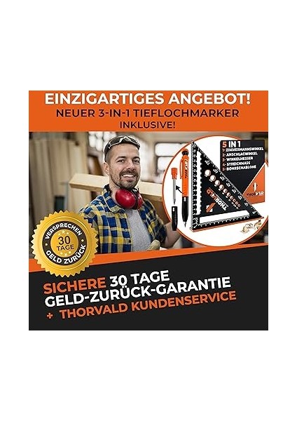 1 Arada 180 mm Marangoz Açısı + Marangoz Kalemi - Çok Fonksiyonlu: Derinlik Ölçer/açı Ölçer/delik Şablonu/şapkalı Açı - Alüminyum - Zaman Kazandıran Araç indirimleri