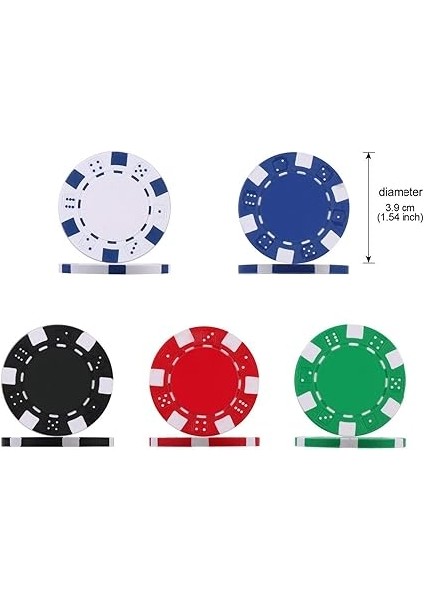 Poker Kılıfı, Lazer Poker Chips Poker 12 Gram, 2 Kart, Bayi, Küçük Kör, Büyük Kör Düğmeler ve 5 Zar, Alüminyum Kılıflı (300 Cips) fiyatları