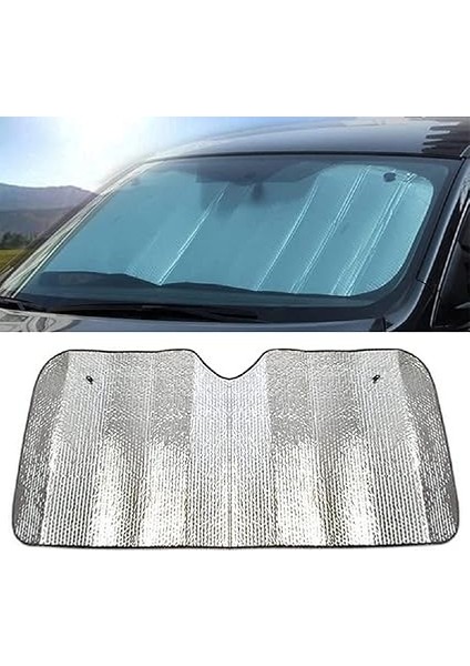 Ön Taraf Için Katlanabilir Güneş Koruması, Ön Cam Için Güneş Koruması, Evrensel, 2 Vantuz, 2 Kayış (130 x 60) modelleri