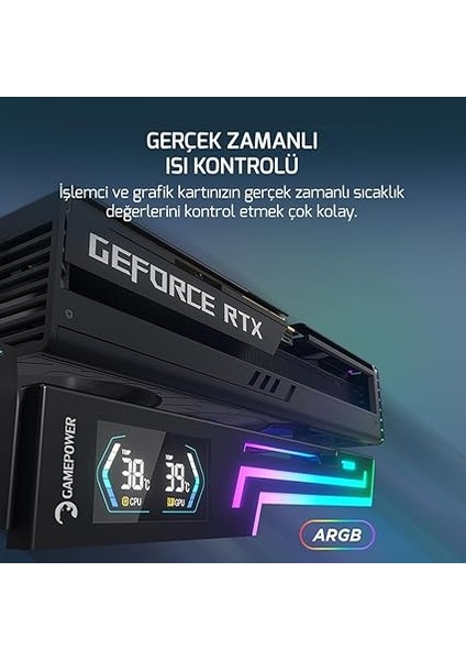Heatsync Argb LCD Ekran Kartı Tutucu Siyah modelleri