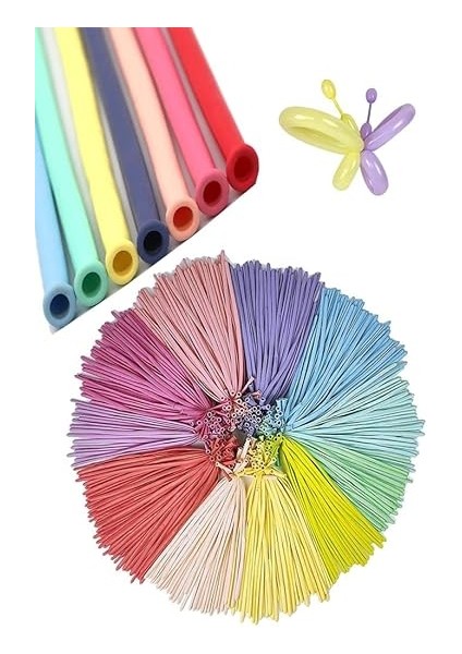 100'LÜ Adet Makaron Soft Sosis Balon Karışık Renk Uzun Ince Balon 1 Adet Balon Pompası fiyatları