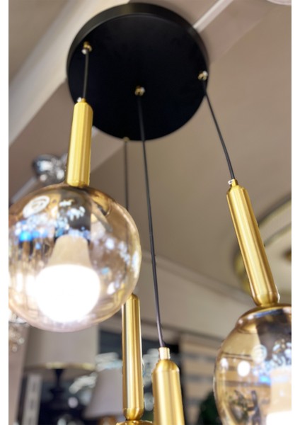 Golden Ball Special Selection 4'lü Bal Sarı Cam Avize indirimleri