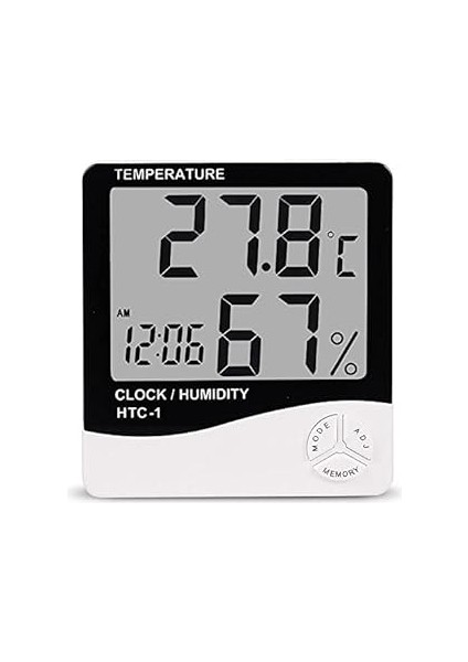 Htc-1 Dijital Termometre Sıcaklık ve Nem Ölçer Higrometre Masa Alarm fırsatları