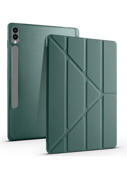 Galaxy Tab S10 Ultra X920 14.6 Inç Katlanabilir Kalemlikli Standlı Akıllı Kılıf Haki