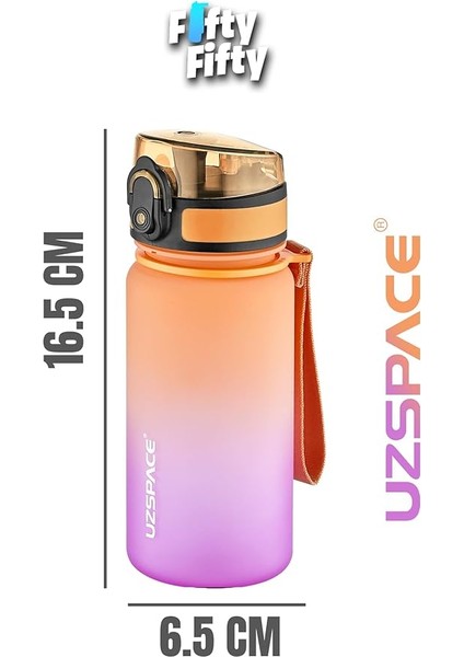 350 ml Pipetsiz Çift Renk Softtouch Tritan Çocuk Su Matarası -FFCOL350MLUZS Turuncu-Mor modelleri