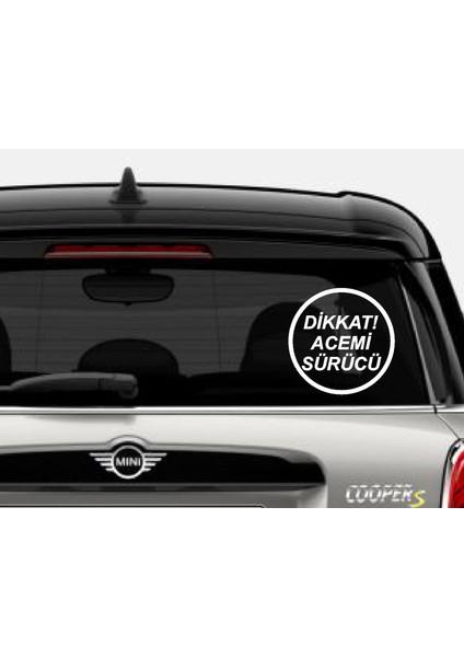 Dikkat Acemi Sürücü Sticker - Araba Oto Motosiklet Sticker 00167