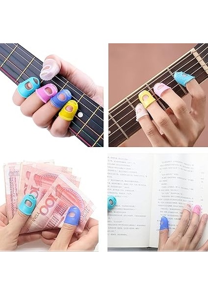 30 Adet Gitar Parmak Koruması Gitar Parmak Uçları Koruma Gitar Parmak Koruma Kılıfı Silikon Gitar Parmak Ucu Koruma Kapakları Kaymaz Silikon Parmak Kılıfı 5 Farklı Ölçüde indirimleri