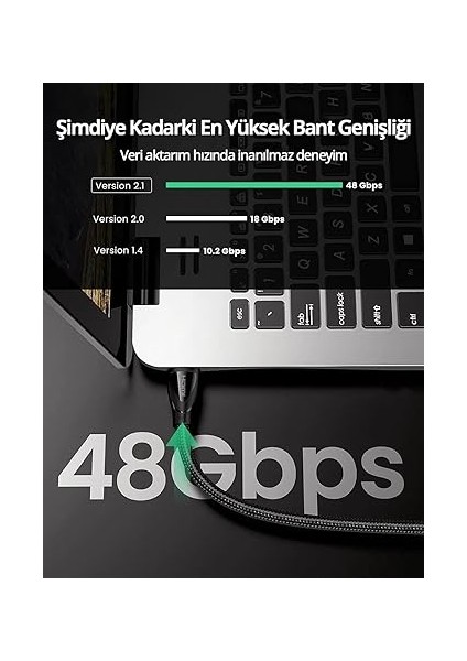 8k Ultra Hd HDMI 2.1 Görüntü Aktarma Kablosu 1.5 Metre modelleri