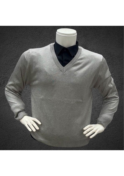 Uzun Kollu Bej V Yaka Kazak (Unisex) fiyatları