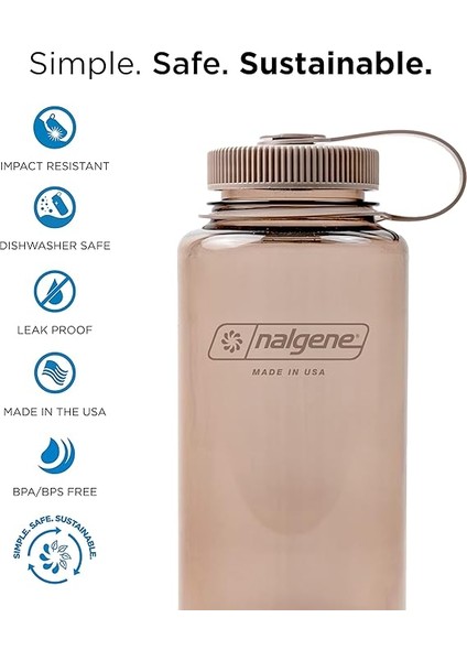 Sustain Tritan Bpa Içermeyen Su Şişesi,%50 Plastik Atık, 900 Ml, Geniş Ağızlı, Mokka fiyatları