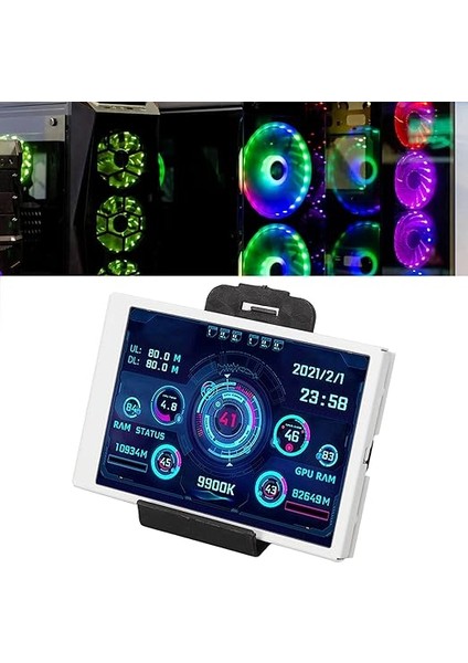 Inç I P S USB Mini Ekran, AIDA64 Pc Cpu Ram HDD Veri Monitörü Bilgisayar Sıcaklık Ekranı, Tam Görüntü Ekran AIDA64 Pc Cpu Ram Sabit Disk Veri Monitörü (Whıte) fırsatları