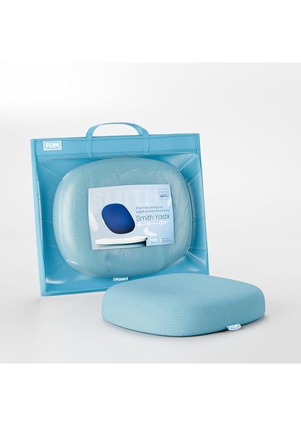 'uykumu Kaliteli Aldım' Fom Smith Visco Hemoroid Basur Oturma Simidi Yastık, Ortopedik, 44 x 43 x 8, Açık , Fom 'uykumu Kaliteli Aldım', Açık Mavi