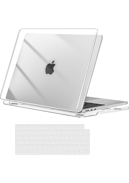 MacBook Air 13.6 Inç Kılıf 2025 2024 2023 2022 M4 M3 M2 Touch Id, MacBook Air Case 13.6 A3240 A3113 A2681 Için Sert Kılıf ile Uyumlu Klavye Kapağı Cilt, Kristal Netliğinde