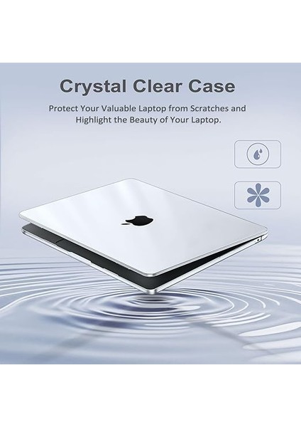 MacBook Air 13.6 Inç Kılıf 2025 2024 2023 2022 M4 M3 M2 Touch Id, MacBook Air Case 13.6 A3240 A3113 A2681 Için Sert Kılıf ile Uyumlu Klavye Kapağı Cilt, Kristal Netliğinde indirimleri