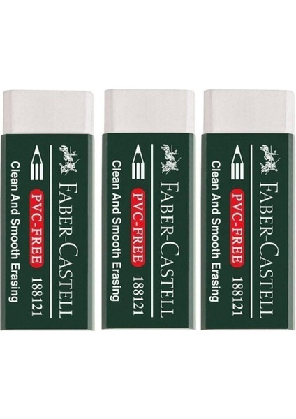 Castell Pvc Free No:20 Büyük Boy Beyaz Silgi 3 Lü