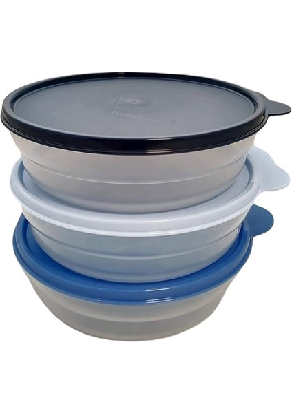 Set (3) Müsli Kasesi 500 ml Müsli Kasesi Meyve Renkli Koyu Mavi Açık Mavi Şeffaf