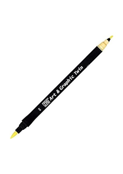 Art And Graphic Twin Tip Brush Marker 013 Çift Fırça Uçlu Işaretleme Kalemi, Soluk Sarı fiyatları