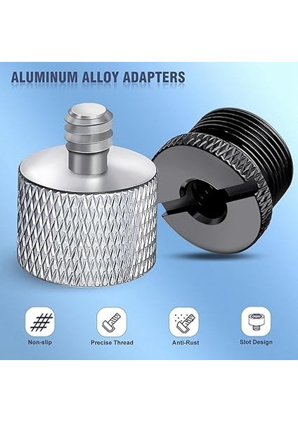 8'li Paket Mikrofon Ayak Adaptörü, 5/8 - 3/8 Erkek, 3/8 - 5/8 Erkek, Mikrofon Standı, Ok Kolu, Kamera Tripodu Için fiyatları