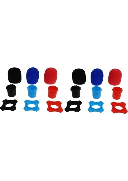 18ADET Mikrofon Kiti Kaymaz Yüzükler ve Sünger Kapaklar ile Dayanıklı Araçları