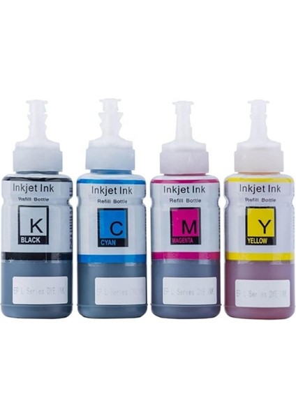 ile Uyumlu T664 L382,L386,L3050,L3060,L3070,L565 4 Renk Mürekkep Seti