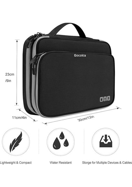 Travel Cable Organizer Bag, 3 Layer X-Large Capacity Electronics Accessories Cord Storage Case Bag For Cables, Sd Card,chargers, Power Bank, Cellphone,tablet(10.2")-Black indirimleri