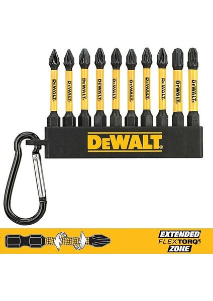 DT7276-QZ Anahtarlık 10 Flextorq Tornavida Ucu 57 mm