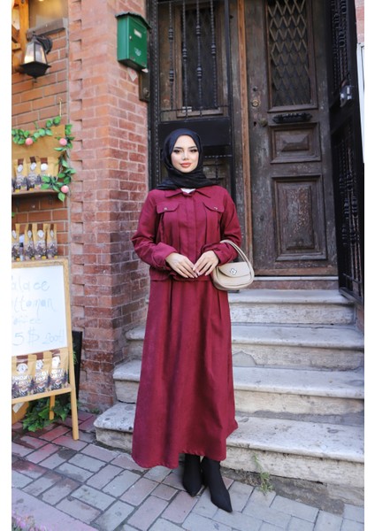 Cepli Detaylı Süet Etekli Takım