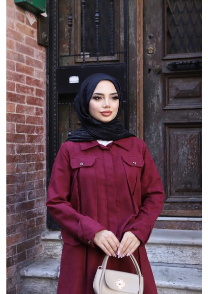 Cepli Detaylı Süet Etekli Takım modelleri