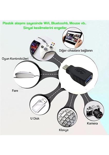 Type-C Hub To USB 3.0 Otg USB Dönüştürücü Plastik Siyah fiyatları