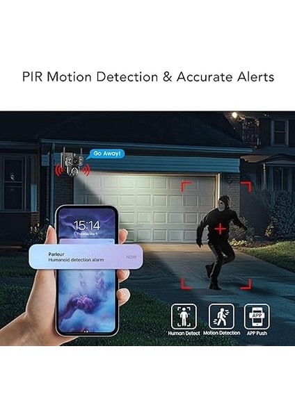 Güneş Kablosuz Açık Güvenlik Kamerası, 8mp Net Görüntü 1920 x 2160P Güneş Kamerası Pır Tespitli Dış Mekan Kablosuz Wifi, 360 Derece Panorama Görünümü indirimleri