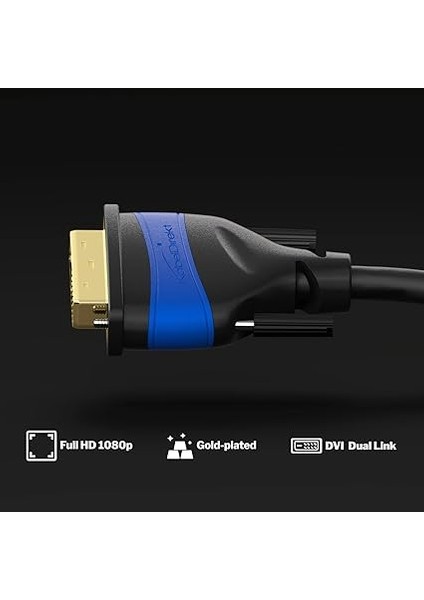 – Çift Bağlantılı DVI Kablosu – Parazitsiz Sinyal Iletimi Için Ferrit Çekirdekli – 2m (Dijital Dvı-D/24+1 Monitör Kablosu, Dvı'dan Dvı'ya, 60Hz'de 2560×1600'E Kadar Veya Full HD/1080P) fiyatları