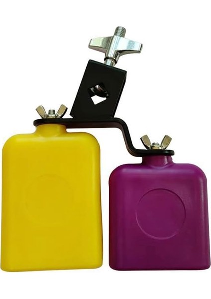 Çift Sambago Bell Latin Müzik Sarı Cowbell Yüksek Düşük Tokmağı Perküsyon Enstrüman Parçaları Aksesuarları