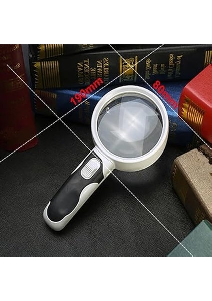 20X Optik Büyüteç LED Işık Aydınlatma Çift Katmanlı 80MM Lens Çapı indirimleri