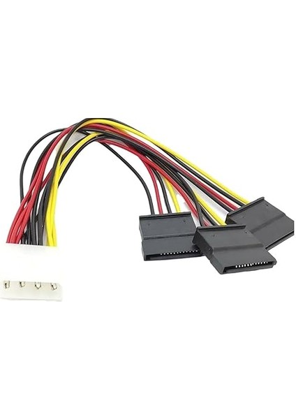 8549 Kasa Içi 3 Port Ide Molex Sata Power HDD 4 Pin Güç Kablosu 4pin Molex Erkek/ 3x 15PIN Sata Dişi 3 Port Sata Dişi 1 Port 4 Pin Ide Power Erkek