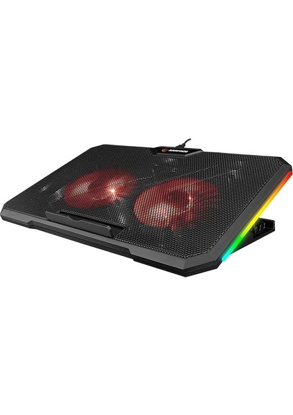 Addison AD-RC12 Siyah 2 Fan 2 USB Rgb Işıklı 15"-17" Notebook Soğutucu Stand