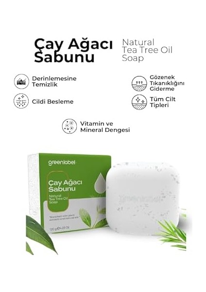 Çay Ağacı Sabunu Doğal Sivilce ve Akne Karşıtı 120 Gr. modelleri