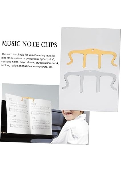 2 Adet Metal Type Music Book Clips Durable Sheet Holders For Piano And Music Sheets Easy Use Windproof Page Clamps fırsatları