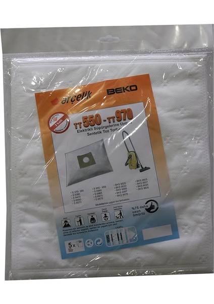 - Beko Bks 9525 Elektrikli Süpürge Uyumlu Sentetik Toz Torbası