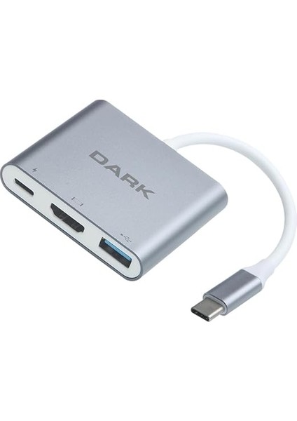 3in1 Usb3.1 Type C Erkek - USB 3.0 / HDMI Dönüştürücü (4k UHD 60Hz) / USB 3.1 Type C Şarj Dönüştürücü (DK-AC-U31X32) modelleri