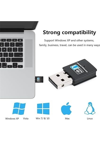 USB Wifi Adaptörü, Kablosuz Lan Ağ Kartı Adaptörü USB 2.0 Dongle Masa Üstü Dizüstü Bilgisayar Windows 10 8 7 Xp Mac Os Için (WINDOWS10 Için Tak ve Çalıştır) fırsatları